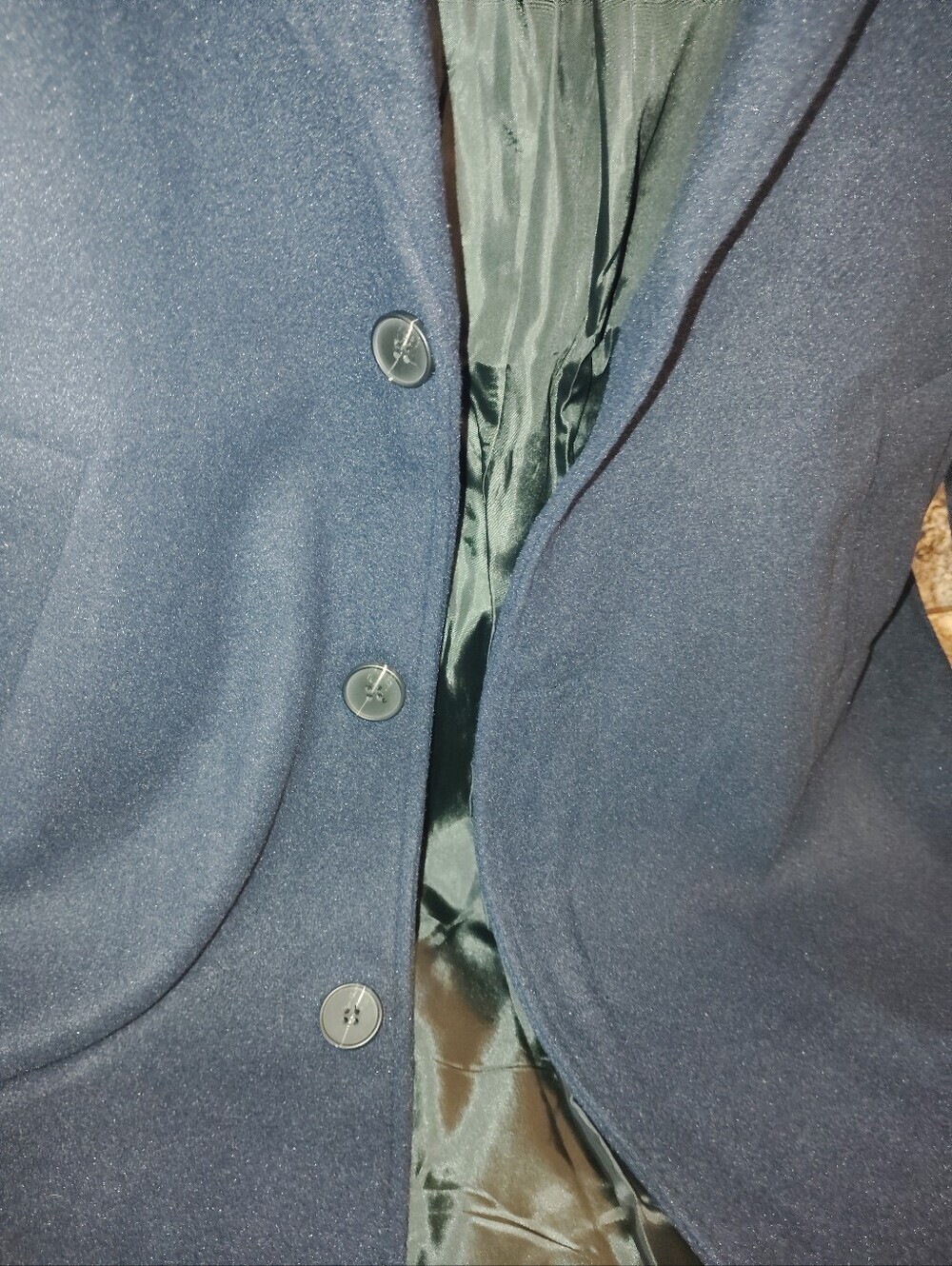 Men's Lrg Lightweight Casual Navy Blue Single-Breasted Sport Coat Like New - Picture 4 of 4